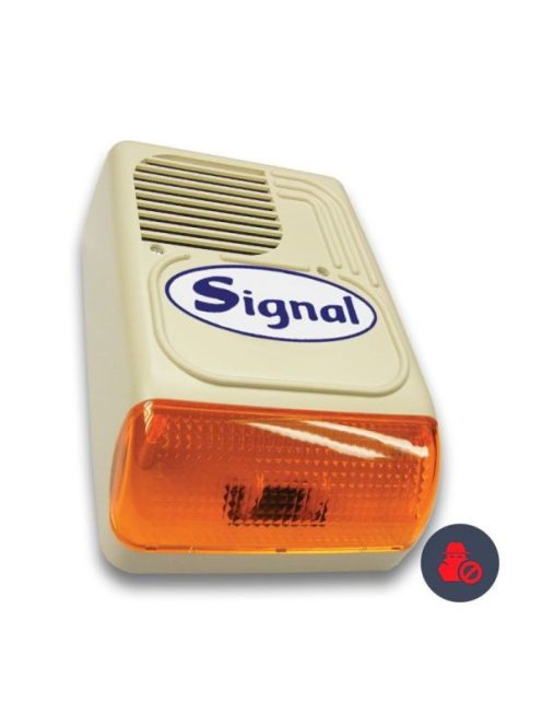 Signal PS-128-1S kültéri hang- és fényjelző sziréna kifújás elleni védelemmel (korábban: PS-128ASZ/Signal kültéri hang-fényjelző, 12V, beépített szabotázspanellel)